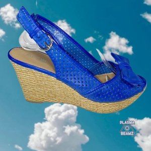 Apt 9 Blue Flirty Espadrille Wedges 7